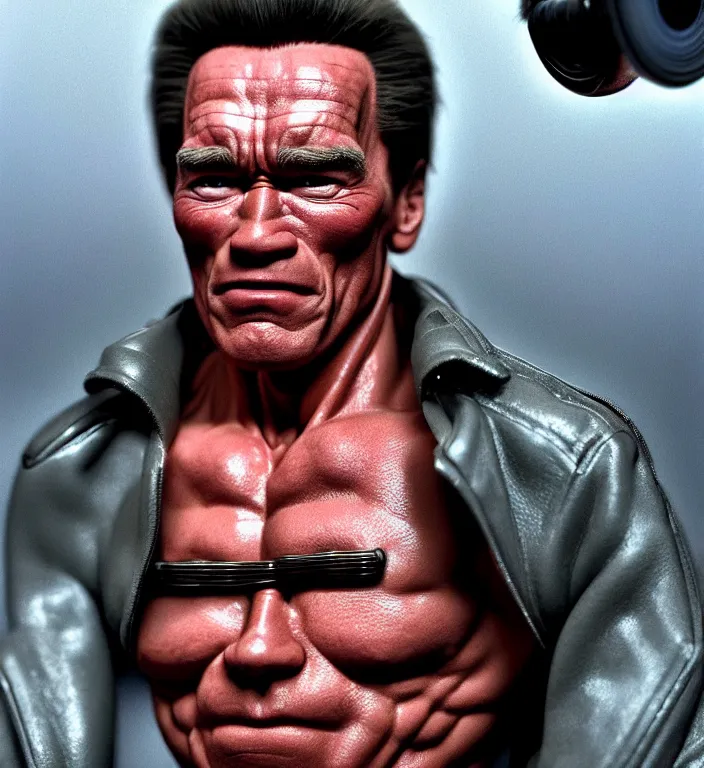 Prompt: realistic aesthetic highly detailed photography of arnold schwarzenegger in akira scene, characters with hyperrealistic highly detailed faces. from akira by katsuhiro otomo and alejandro hodorovski and denis villeneuve and gregory crewdson style with many details by mike winkelmann and vincent di fate in sci - fi style. volumetric natural light hyperrealism photo on dsmc 3 system