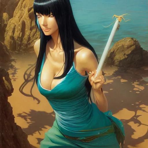 Image similar to highly detailed vfx portrait of nico robin by eiichiro oda!, stephen bliss, greg rutkowski, loish, rhads, beeple, makoto shinkai, tom bagshaw, alphonse mucha, sharp focus, art by artgerm and greg rutkowski, stanley kubrick, backlit, harsh overhead sunlight,