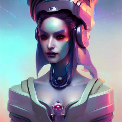 Image similar to a portrait of a beautiful cybernetic geisha, cyberpunk concept art by pete mohrbacher and wlop and artgerm and josan gonzales, digital art, highly detailed, intricate, sci-fi, sharp focus, Trending on Artstation HQ, deviantart, unreal engine 5, 4K UHD image