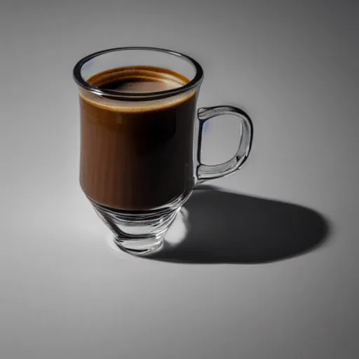 Prompt: a photograph of a coffee mug that is half full inside a fridge