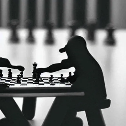 Image similar to “last two people on earth, playing chess, apocalypse”