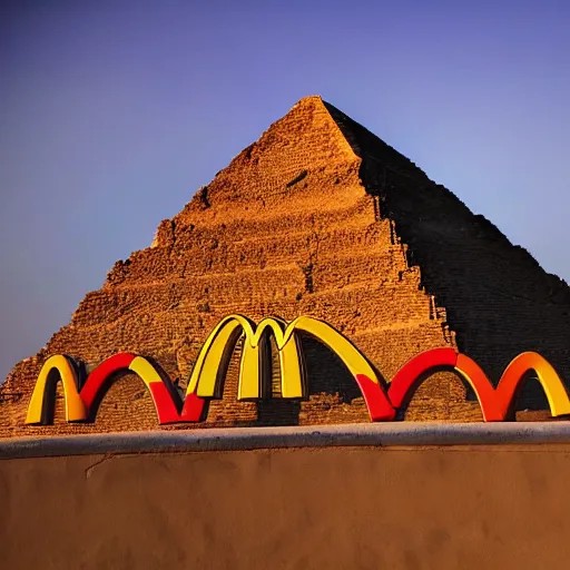 Prompt: mcdonalds inside the pyramids