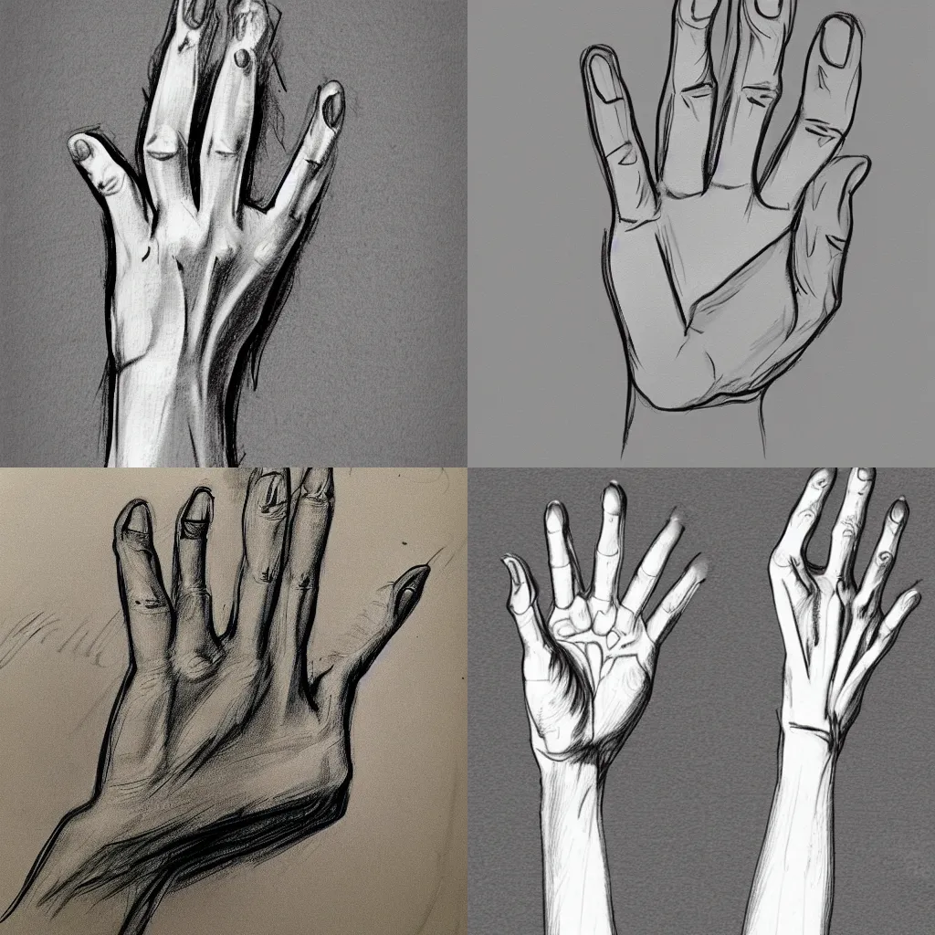 Prompt: hand anatomy sketch