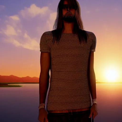 Image similar to nirvana standing in the sunlight, 4 k
