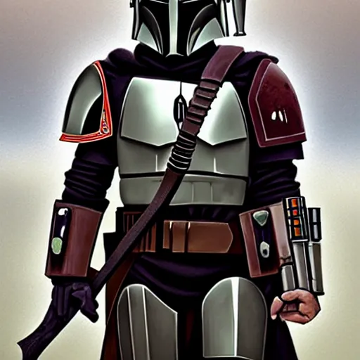 Image similar to a medieval mandalorian in the style of expert beautiful digital art, detailed, epic, stunning composition