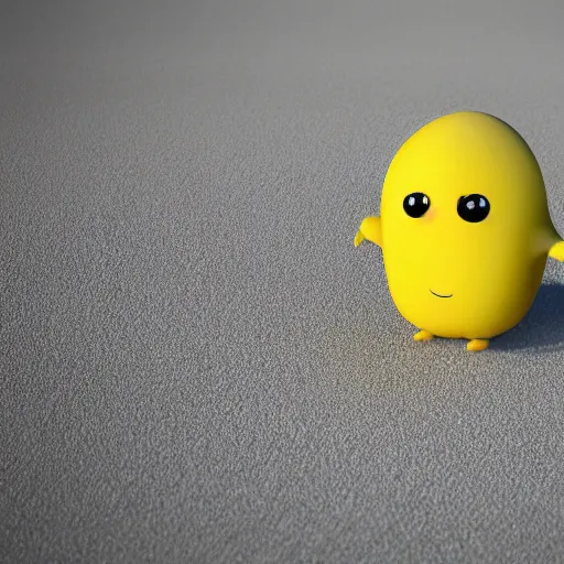 Image similar to a super cute cartoon network lemon character, it's is relaxing on a beach, by dalle - 2, octane render, 3 d, volumetric lightening,