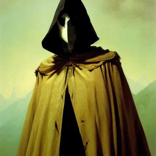 Image similar to pale man wearing dark cloak, portrait, funny artwork, close shot, round face, fantasy artwork, dnd, by karl spitzweg, whimsical