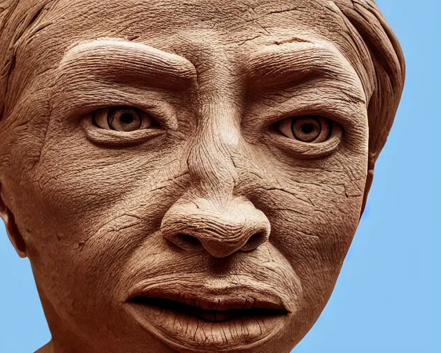 Prompt: a massive clay sculpture of a surreal distorted human face on the ocean water, in the style of johnson tsang, cinematic, hyper - realistic, very detailed, realistic water splashes, ray tracing, 8 k resolution, long - shot, sharp focus, low angle, 8 5 mm photograph, wide lens
