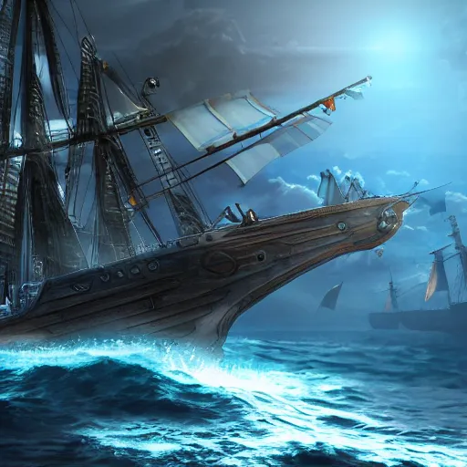 Image similar to ancient ship battle, highly detailed, photorealistic portrait, bright studio setting, studio lighting, crisp quality and light reflections, unreal engine 5 quality render