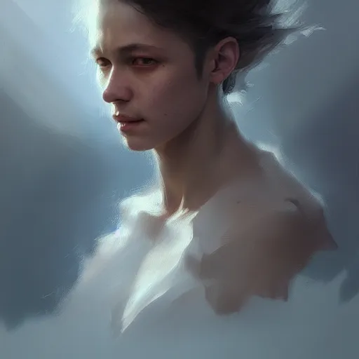 Image similar to dragon portrait, concept art oil painting, portrait ethereal by jama jurabaev, greg rutkowski extremely detailed, brush hard, artstation, soft light