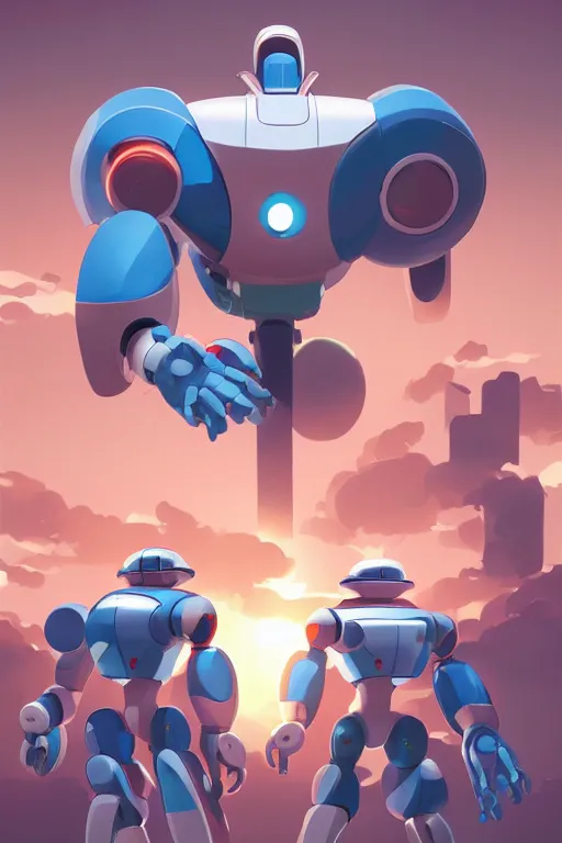 Image similar to metabots medabots medarotto medarot robot minimalist comics, behance hd by jesper ejsing, by rhads, makoto shinkai and lois van baarle, ilya kuvshinov, rossdraws global illumination ray tracing hdr radiating a glowing aura