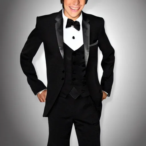 Image similar to sharpay wearing a tuxedo