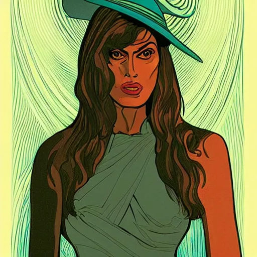 Image similar to “ eva mendes retro minimalist portrait by jean giraud, moebius starwatcher comic, 8 k ”