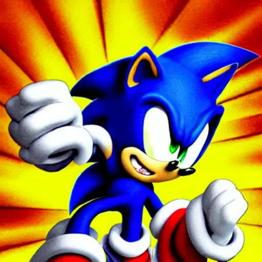 Prompt: Box art for Sonic the Hedgehog 2, highly detailed, dynamic lighting, detailed digital art