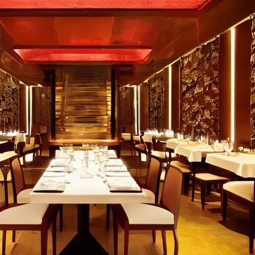 Image similar to interior view fine dining at the restaurant at the end of the universe