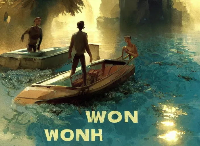 Image similar to poster for an animation film called the drowning at noon, 8 k, hd, art by craig mullins
