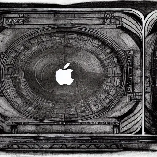 Image similar to drawing of macbook concept by leonardo da vinci, sketch, antique, concept art, intricate details, highly detailed