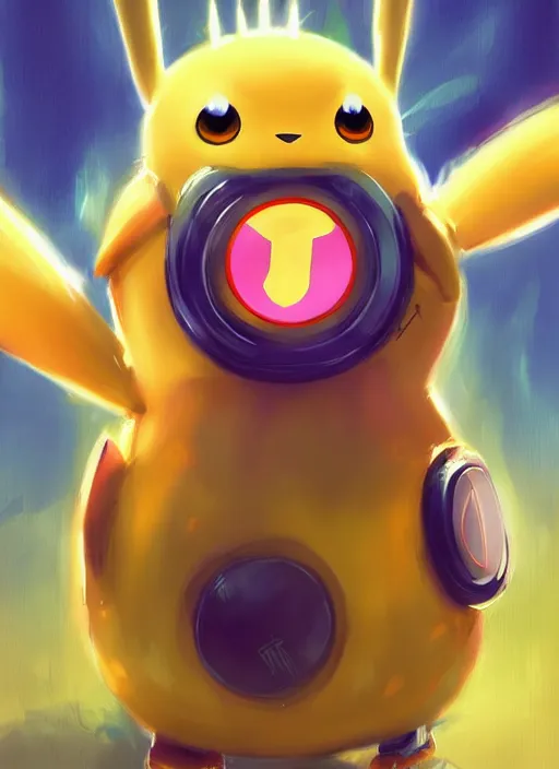 Image similar to lofi BioPunk Pokemon Pikachu portrait Pixar style by Ross Tran