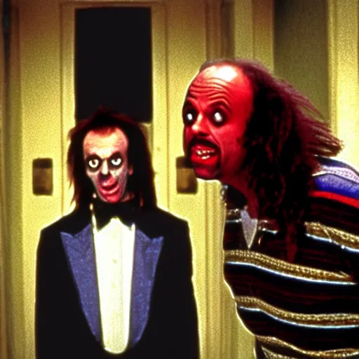 Prompt: Beetlejuice , film still from the movie The Shining