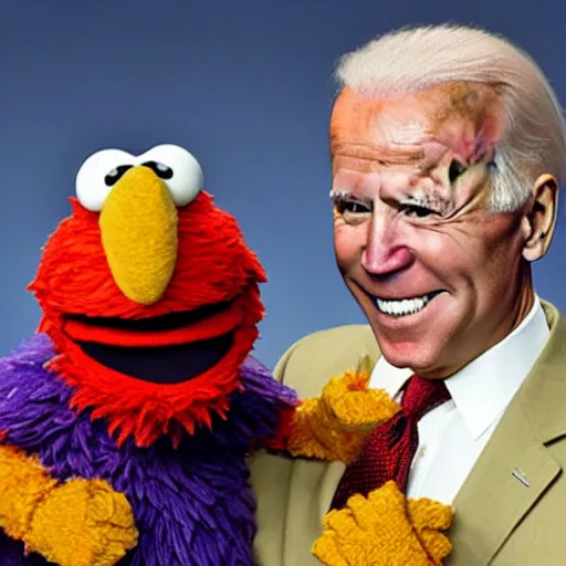 Prompt: Joe Biden as Sesame street, Jim Henson muppet