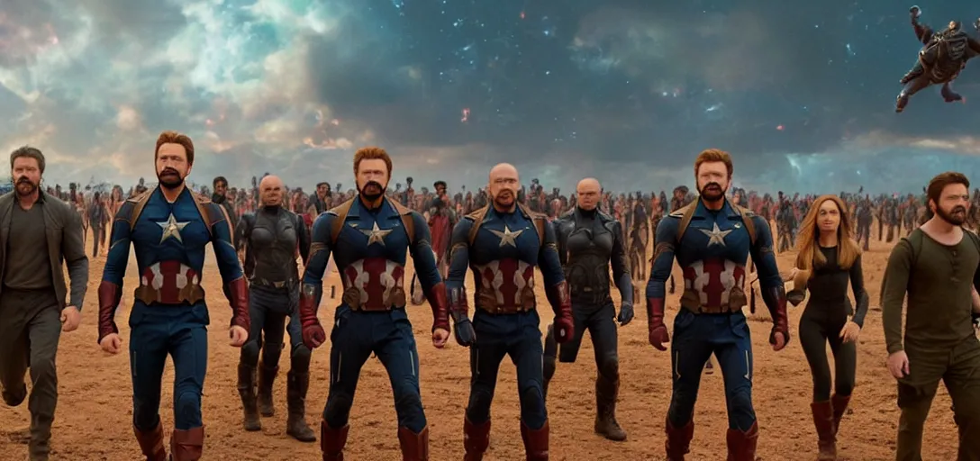 Image similar to a very high resolution image from a new movie. the avengers infinity war, photorealistic, photography, directed by wes anderson