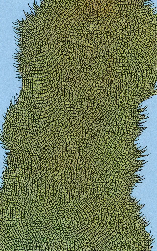 Prompt: conifer. retro art by jean giraud. fibonacci