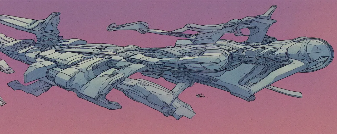 Prompt: spaceship concepts, illustration by moebius