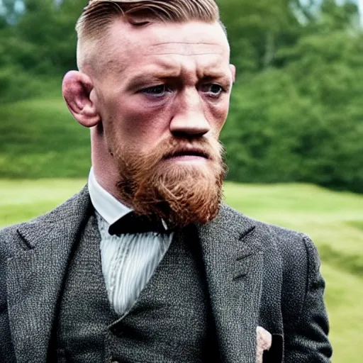 Image similar to Connor McGregor in peaky blinders very detailed 4k quality super realistic