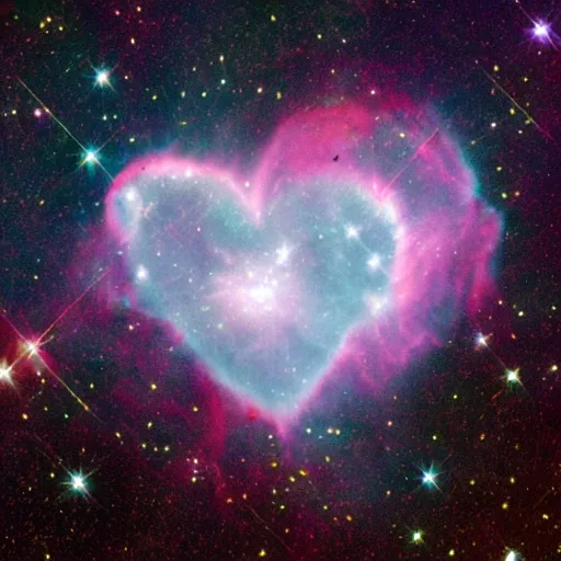 Prompt: heart shaped nebula