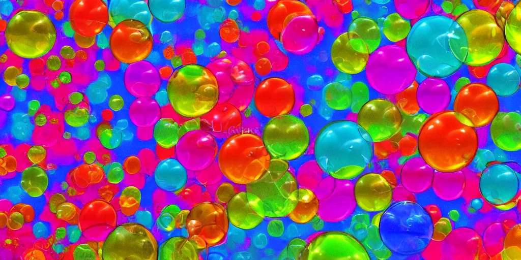 Image similar to floating bubbles, award winning, 8k, hyper colorful, digital art