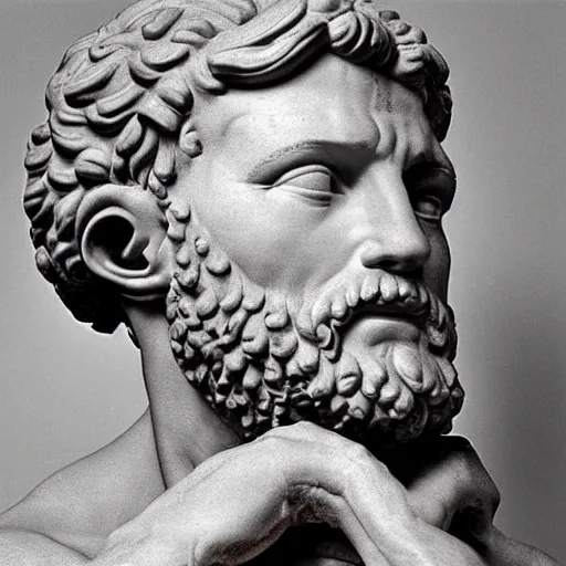 Image similar to A photo of Michelangelo’s sculpture of David wearing headphones DJing