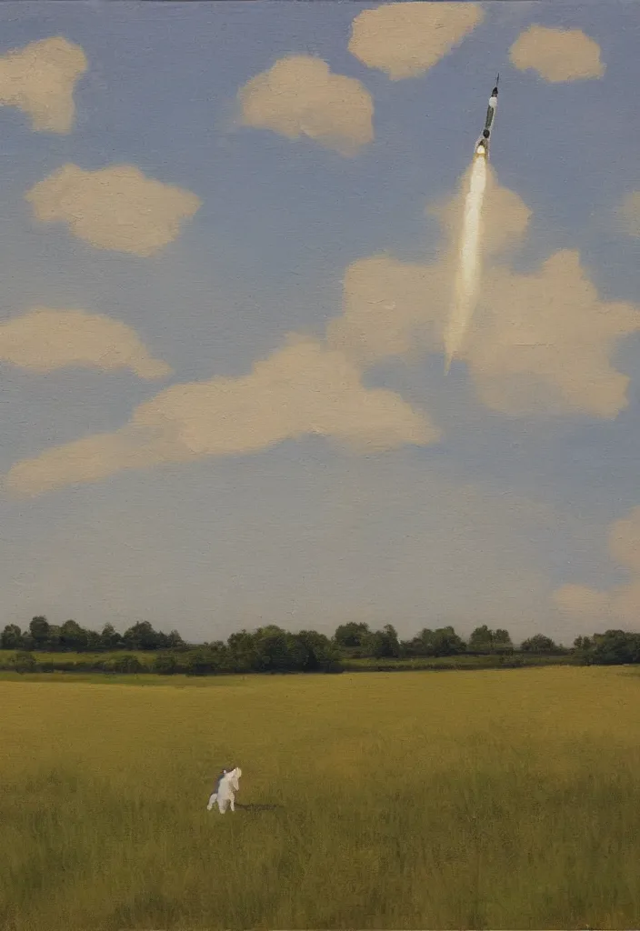 Prompt: rocket, ilsted, oil on canvas