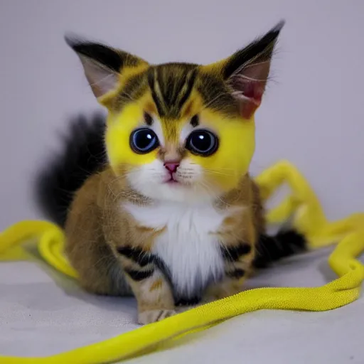 Prompt: merge of pikachu and the cutest kitten ever