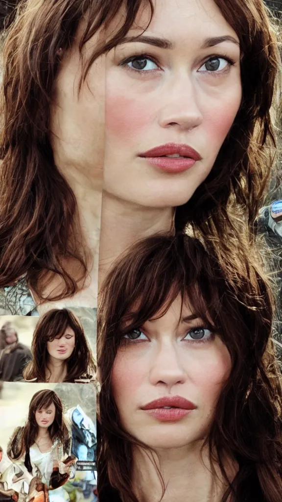 Image similar to photocollage rancid detailed portrait of olga kurylenko