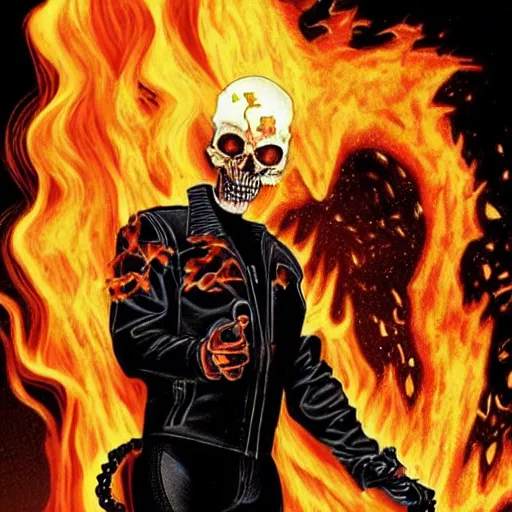 Image similar to keanu reaves as ghost rider 3 4 k quality super realistic