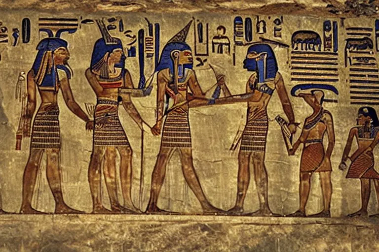 Image similar to Some Ancient Egyptian works are on papyrus, like The Book of the Dead