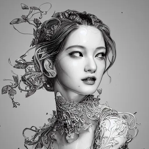 Image similar to the portrait of an absurdly beautiful, graceful, elegant, sophisticated, young idol made up of lemons, an ultrafine hyperdetailed illustration by kim jung gi, irakli nadar, intricate linework, bright colors, octopath traveler, final fantasy, unreal engine 5 highly rendered, global illumination, radiant light, detailed and intricate environment