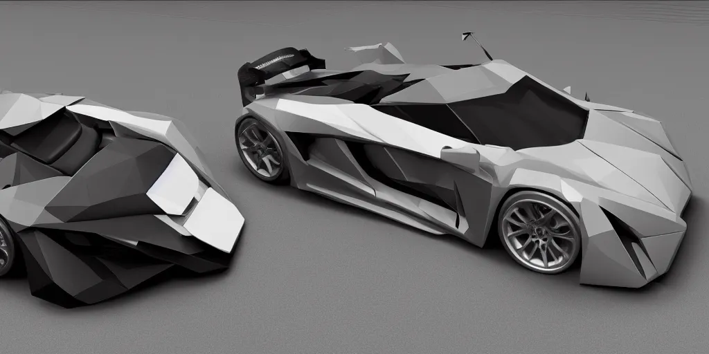 Image similar to a low poly object of a sport car, unreal engine