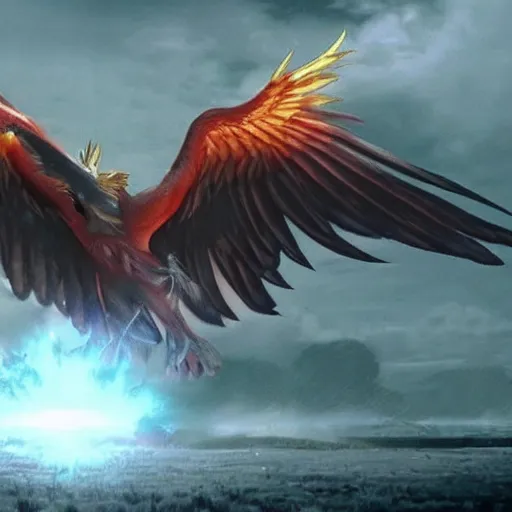 Prompt: phoenix in epic scene, cg scene, super realistic,
