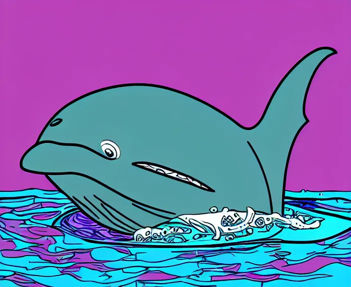 Image similar to Hybrid Between a Human and an Dolphin, Digital Art, Cartoon Style