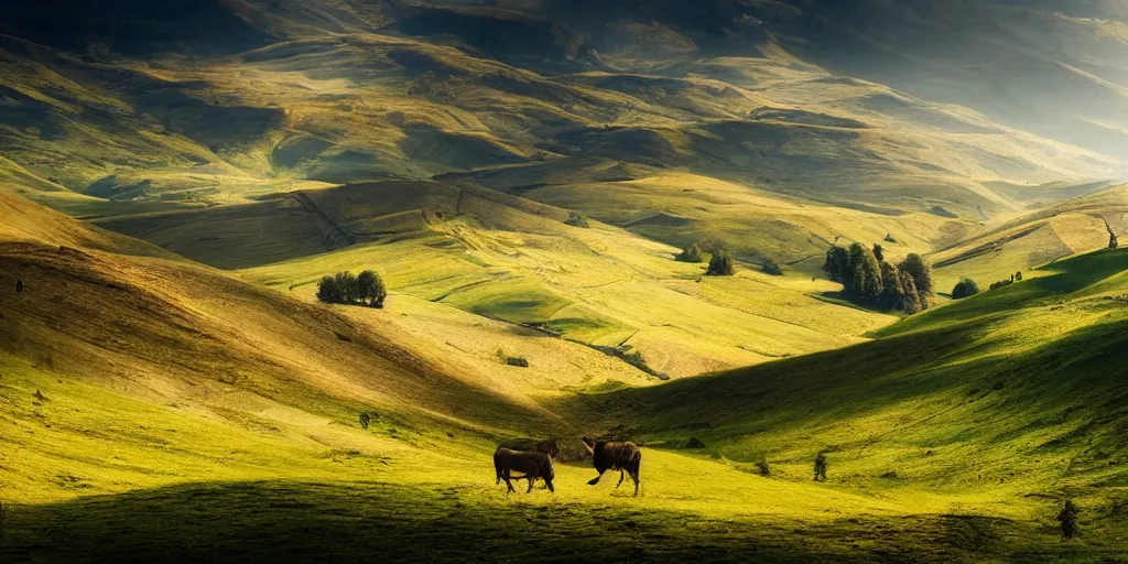 Image similar to rural romanian hills by andreas franke