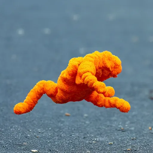 Prompt: a cheeto hitting earth at the speed of light