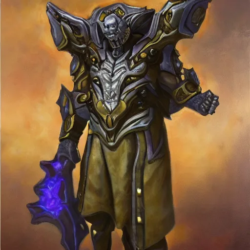 Prompt: full body portrait of a zerg overlord from star craft as the dictator of the los angeles lakers in full military garb, oil on canvas by william sidney mount, trending on artstation