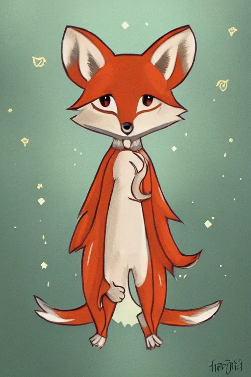 Image similar to a pretty medieval anthropomorphic fox with a fluffy tail in the forest, comic art, trending on furaffinity, cartoon, kawaii, backlighting, furry art!!!, radiant light, bokeh, trending on artstation, digital art, top view