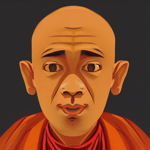 Image similar to portait of a monk, in the style of Ben Bauchau, artstation