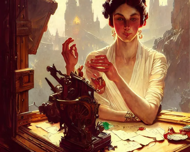 Image similar to photography of norman rockwell, deep focus, d & d, fantasy, intricate, elegant, highly detailed, digital painting, artstation, concept art, matte, sharp focus, illustration, hearthstone, art by artgerm and greg rutkowski and alphonse mucha