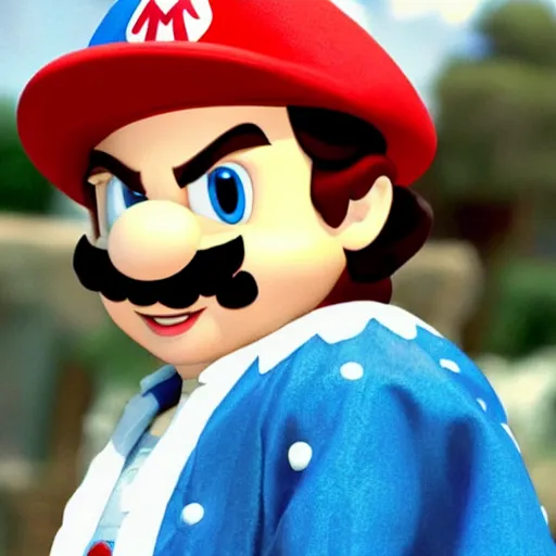 Prompt: Johnny Depp as Super Mario in the live-action Super Mario Bros movie