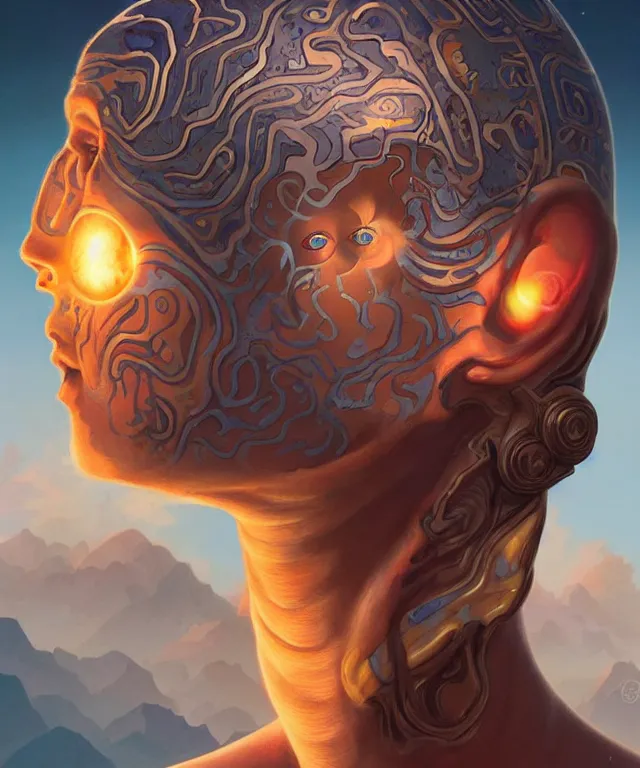 Prompt: a male earth elemental portrait, pixar style by tristan eaton stanley artgerm and tom bagshaw