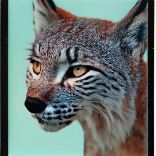 Image similar to polaroid of a lynx