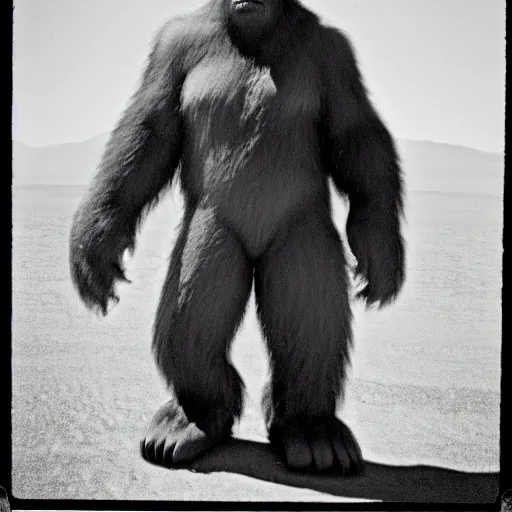 Prompt: classified photograph of massive sasquatch, colorado, film grain, specular highlights, 3 5 mm lens, government archive photograph